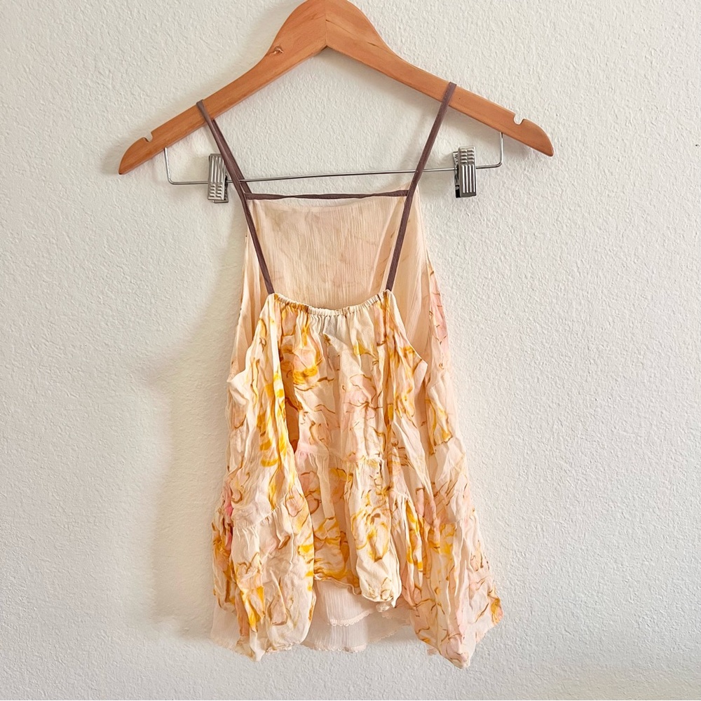 Anthropologie HD in Paris Joselyn Peach Floral Cami Tank Sz S - Picture 6 of 6